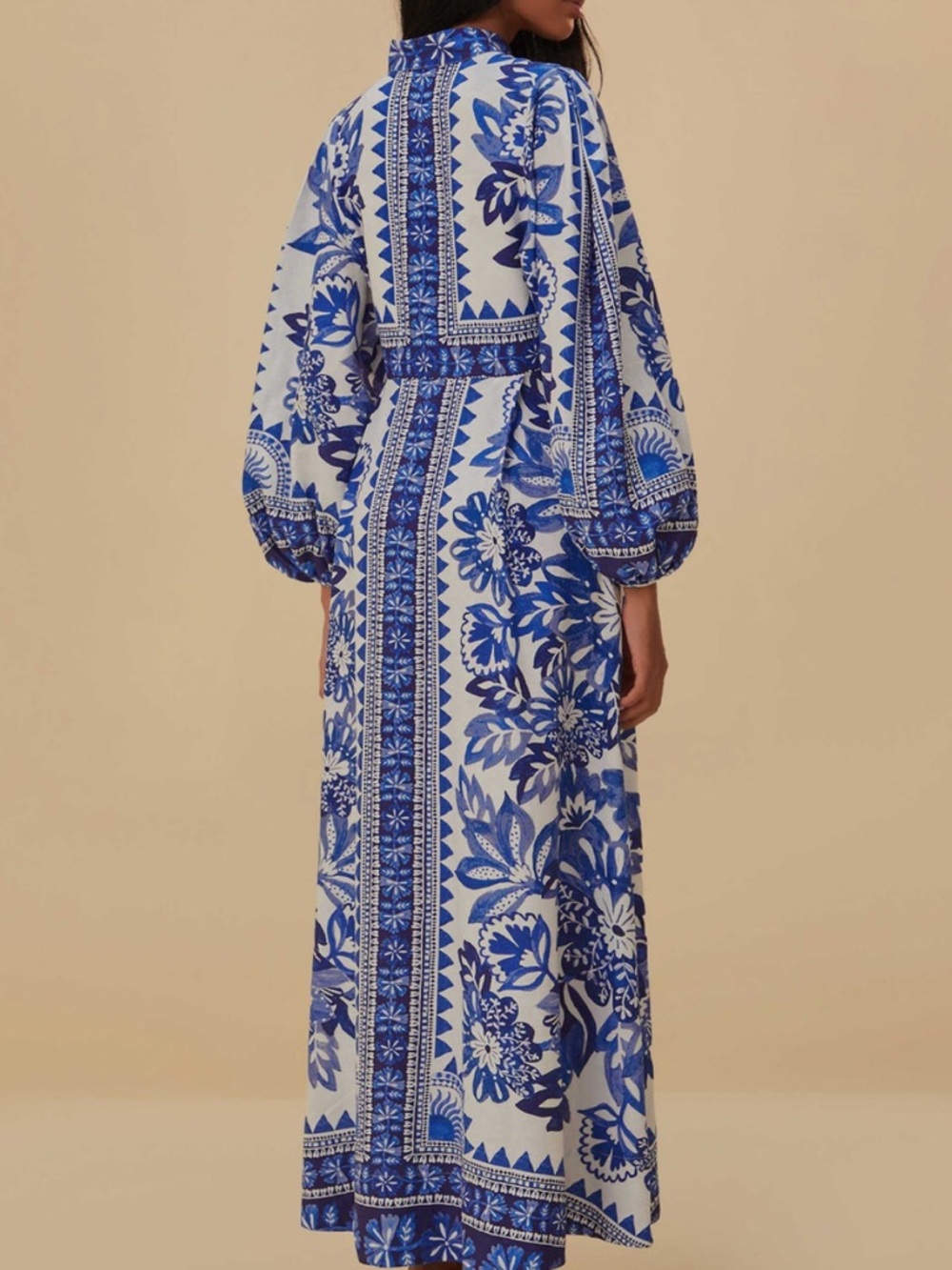 FARM Rio Blue and White Floral Print Maxi Dress - Picture 3 of 13